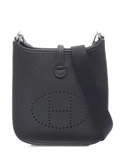 Pre-owned Hermes 2024 Clemence Evelyne Tpm 16 Crossbody Bag In Black