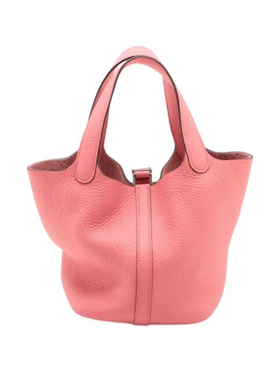 Pre-owned Hermes 2024 Clemence Picotin Lock 18 Handbag In Pink