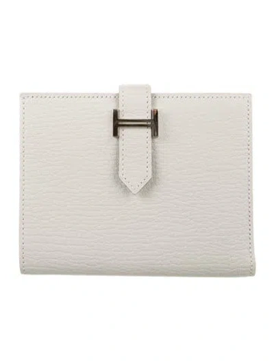 Pre-owned Hermes 2024 Compact Bearn Wallet In Gray