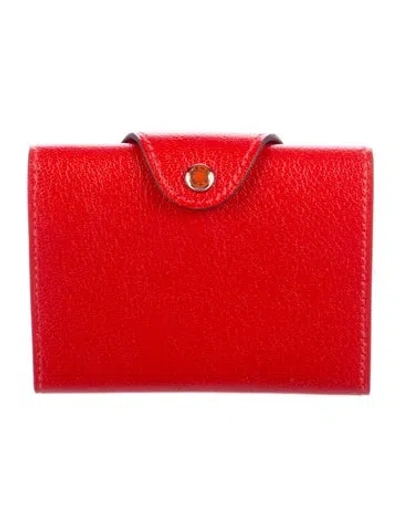 Pre-owned Hermes 2024 Compact Wallet In Red