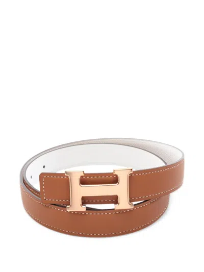 Pre-owned Hermes 2024 Constance H-belt Reversible Belt In Brown