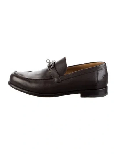 Pre-owned Hermes 2024 Destin Dress Loafers In Brown