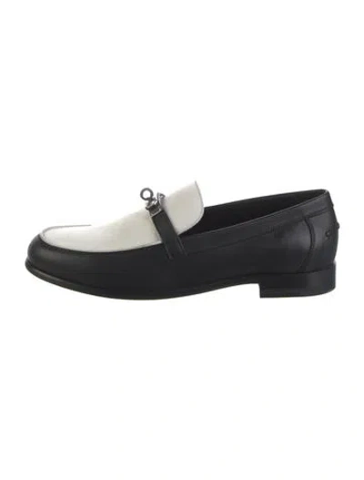 Pre-owned Hermes 2024 Destin Loafers In Black/white