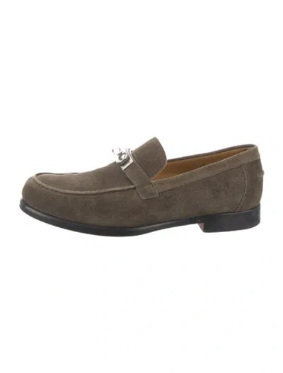 Pre-owned Hermes 2024 Destin Loafers In Green