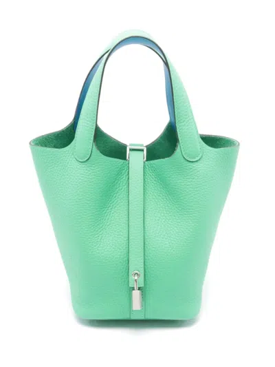 Pre-owned Hermes 2024 Éclat Pm Tote Bag In Green