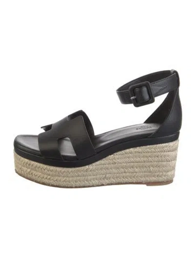 Pre-owned Hermes 2024 Elda Espadrilles In Black