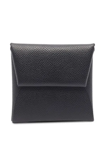 Pre-owned Hermes 2024 Epsom Bastia Purse Coin Pouch In Black
