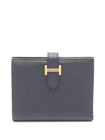 Pre-owned Hermes 2024 Epsom Bearn Compact Wallet Small Wallets In Black