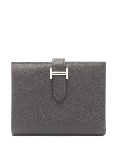 Pre-owned Hermes 2024 Epsom Bearn Compact Wallet Small Wallets In Grey
