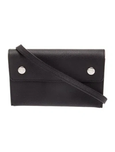 Pre-owned Hermes 2024 Epsom Hermèsnap Wallet On Strap In Black