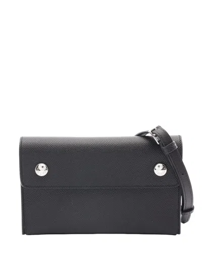 Pre-owned Hermes 2024 Epsom Nap Wallet On Strap Crossbody Bag In Black