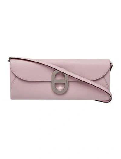 Pre-owned Hermes 2024 Epsom Maillon Wallet To Go In Pink