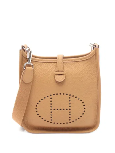 Pre-owned Hermes 2024 Evelyn Pm Clemence-leather Shoulder Bag In Neutral