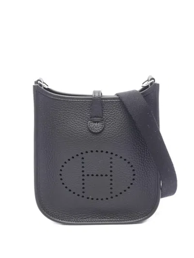 Pre-owned Hermes 2024 Evelyn Tpm Perforated Shoulder Bag In Black