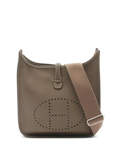 Pre-owned Hermes 2024 Evelyne 3 Troyes Pm Shoulder Bag In Brown