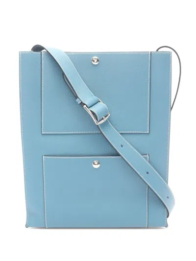 Pre-owned Hermes 2024 Evercolor Cab H Crossbody Bag In Blue