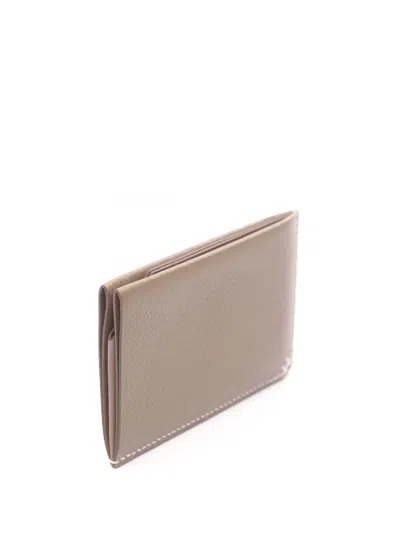 Pre-owned Hermes 2024 Evercolor H Sellier Card Holder In Brown