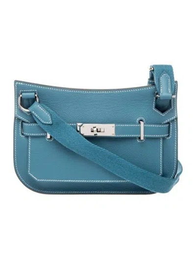Pre-owned Hermes 2024 Evercolor Mini Jypsiere In Blue