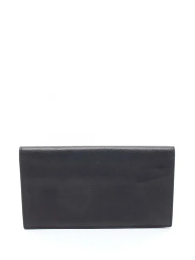 Pre-owned Hermes 2024 Evergrain Citizen Twill Silkin Horizontal Bifold Wallet Long Wallets In Black