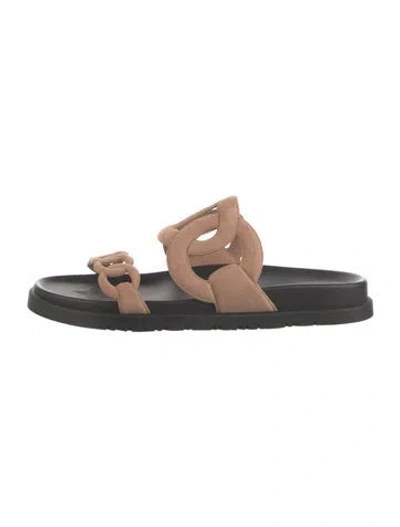 Pre-owned Hermes 2024 Extra Slides In Brown