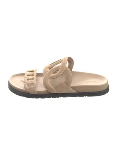 Pre-owned Hermes 2024 Extra Slides In Neutral