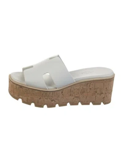 Pre-owned Hermes 2024 Eze 30 Slides In White