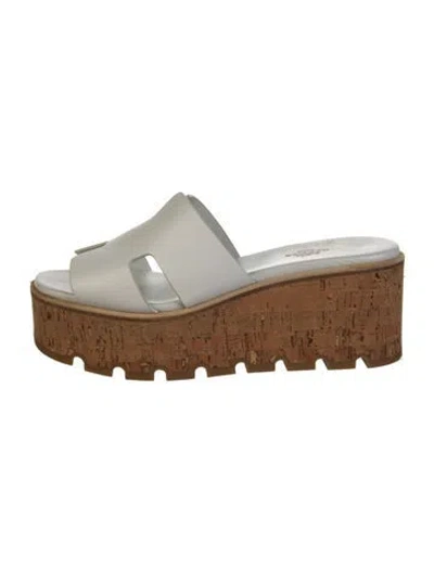 Pre-owned Hermes 2024 Eze 30 Slides In White
