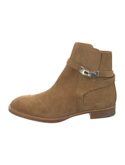 Pre-owned Hermes 2024 Fortune Boots In Neutral