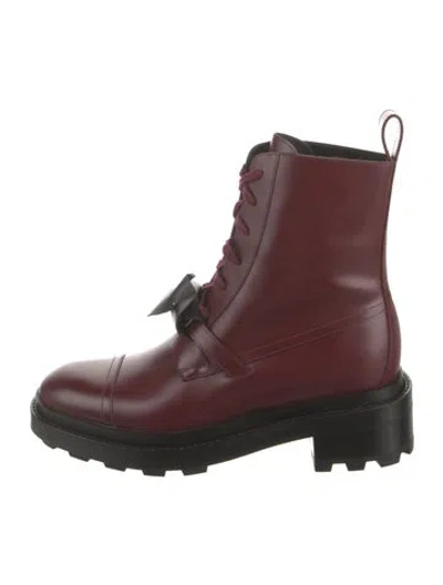 Pre-owned Hermes 2024 Funk Combat Boots In Burgundy