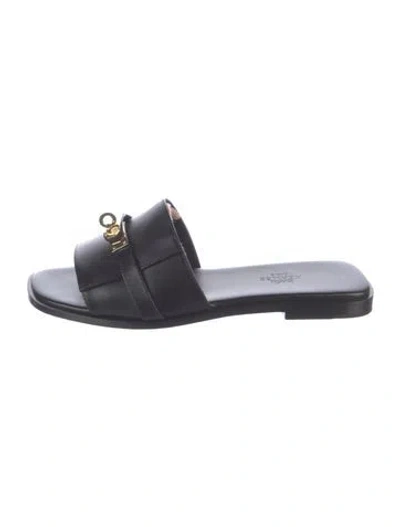 Pre-owned Hermes 2024 Giulia Slides In Black