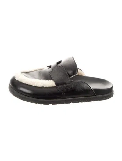 Pre-owned Hermes 2024 Go Mules In Black