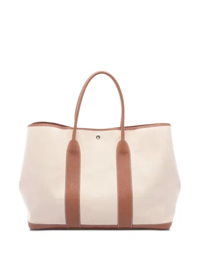 Pre-owned Hermes 2024 Grand Chevron Negonda Garden Party Tote Bag In Neutral