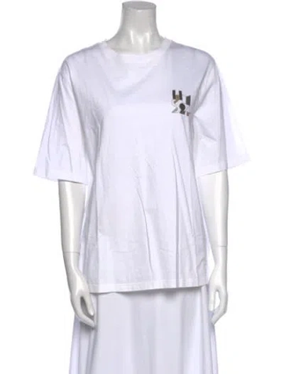 Pre-owned Hermes 2024 Graphic Print T-shirt In White
