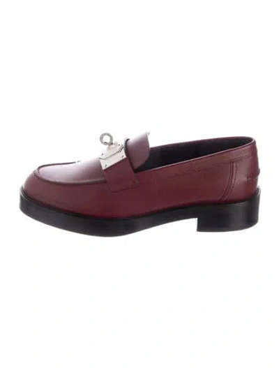 Pre-owned Hermes 2024 Hot Loafers In Burgundy