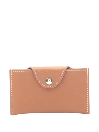 Pre-owned Hermes 2024 Iliad Evercolor Card Case In Brown