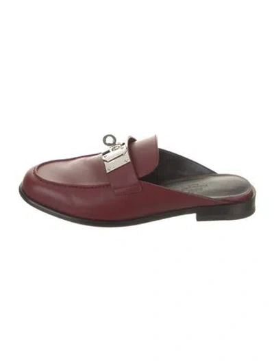Pre-owned Hermes 2024 Iota Mules In Red