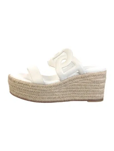 Pre-owned Hermes 2024 Ithea 30 Espadrilles In White