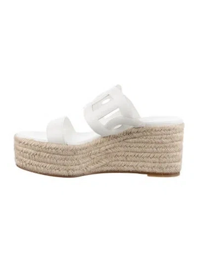 Pre-owned Hermes 2024 Ithea 30 Espadrilles In White