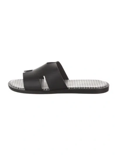 Pre-owned Hermes 2024 Izmir Slides W/ Tags In Black