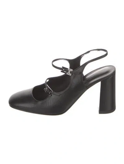Pre-owned Hermes 2024 Jackie 90 Slingback Pumps In Black
