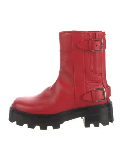 Pre-owned Hermes 2024 Jamie Moto Boots In Red