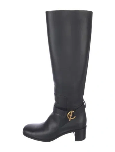 Pre-owned Hermes 2024 Justine 50 Riding Boots In Black