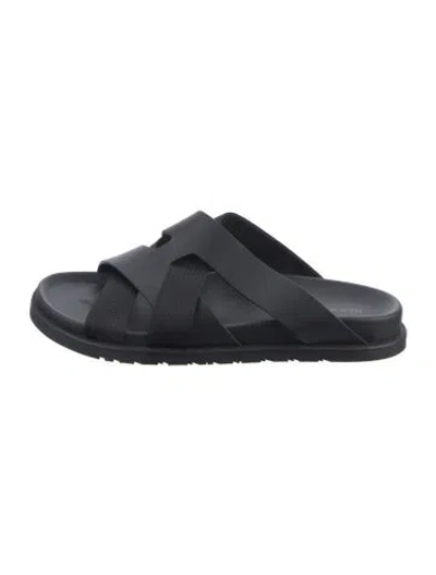 Pre-owned Hermes 2024 Kazimir Slides In Black