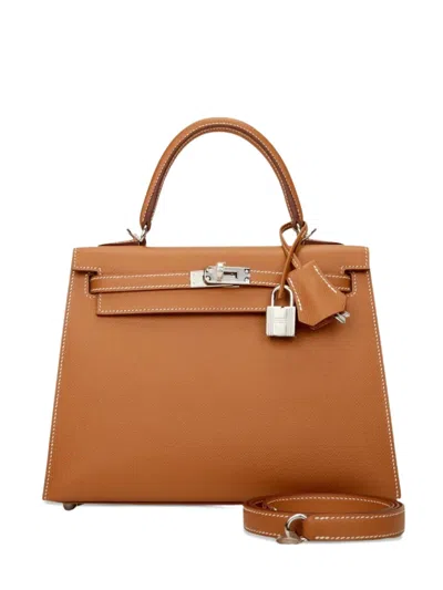 Pre-owned Hermes 2024 Kelly 25 Handbag In Brown