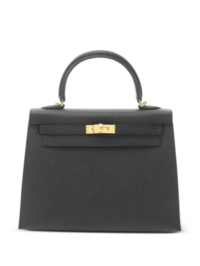 Pre-owned Hermes 2024 Kelly 25 Two-way Handbag In Black