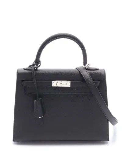 Pre-owned Hermes 2024 Kelly 25 Two-way Handbag In Black