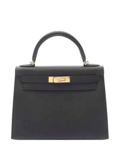 Pre-owned Hermes 2024 Kelly 28 Handbag In Black