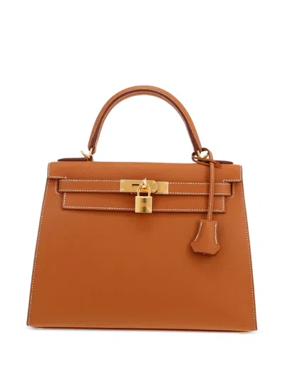 Pre-owned Hermes 2024 Kelly 28 Handbag In Brown