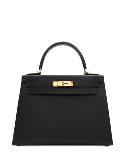 Pre-owned Hermes 2024 Kelly 28 Sellier Tote Bag In Black