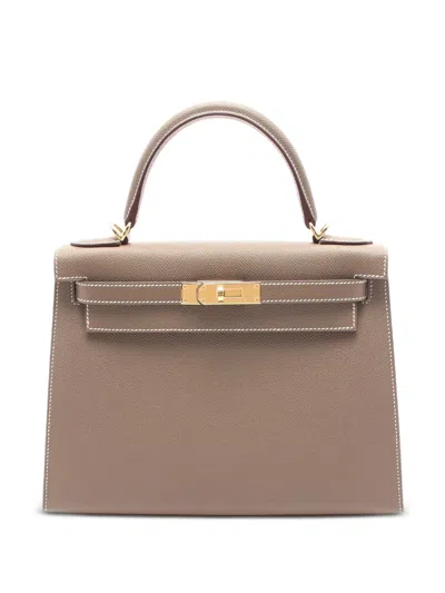 Pre-owned Hermes 2024 Kelly 28 Tote Bag In Brown